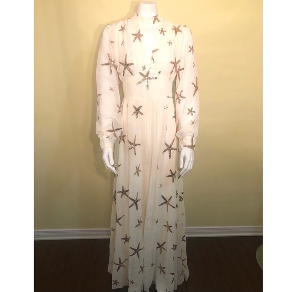 New Sequin Beach Star Sheer Maxi Dress - Picture 4 of 8